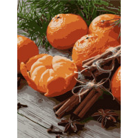 Картина за номерами Strateg ПРЕМІУМ Мандарини розміром 30х40 см (SS6826)