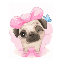 Картина за номерами Малюк мопс 30х40 см SV-0001