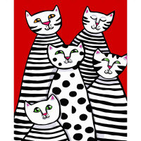 Картина по номерам Квинтет котиков 30х40 см SV-0018