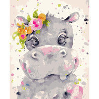 Картина за номерами Акварельний бегемот 30х40 см SV-0030
