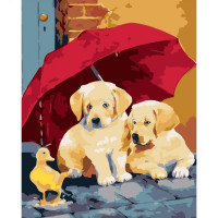 Картина за номерами Друзі під парасолькою 30х40 см SV-0042