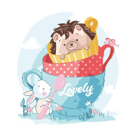 Картина за номерами Їжачок із зайченятом 30х40 см SV-0047