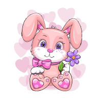 Картина за номерами Рожевий кролик 30х40 см SV-0049