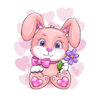 Картина за номерами Рожевий кролик 30х40 см SV-0049