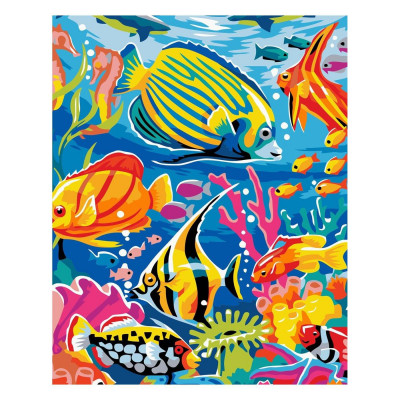 Картина по номерам Разноцветные рыбки 30х40 см SV-0053
