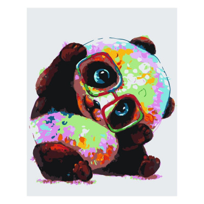 Картина по номерам Разноцветная панда 30х40 см SV-0055