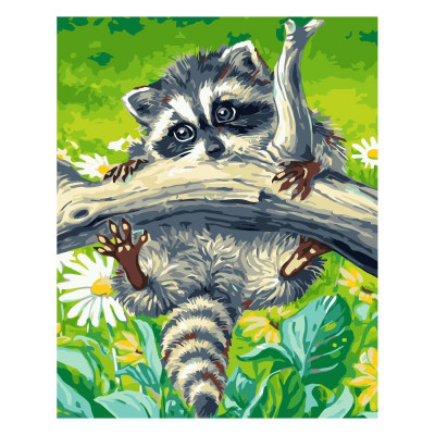 Картина по номерам Енотик на ветке 30х40 см SV-0060 Картина по номерам Енотик на ветке 30х40 см SV-0060