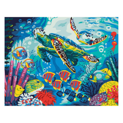 Картина за номерами Різнокольоровий підводний світ 30х40 см SV-0065