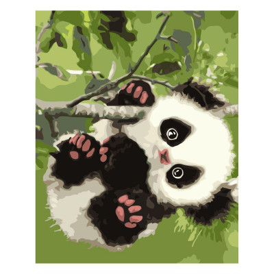Картина по номерам Маленькая панда на ветке 30х40 см SV-0081
