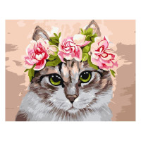 Картина по номерам Кот в веночке 30х40 см SV-0083