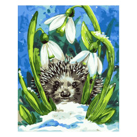 Картина по номерам Ежик в подснежниках 30х40 см SV-0084