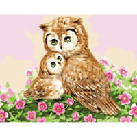 Картина за номерами Сова з дитинчатою 30х40 см SV-0088