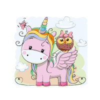 Картина за номерами Єдиноріг із совою 30х40 см SV-0100