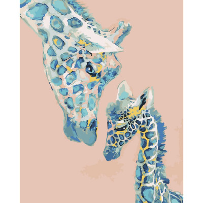 Картина за номерами Маленька жирафа з мамою 40х50 см SY6024