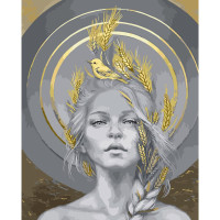 Картина за номерами Дівчина із колосками 40х50 см SY6025