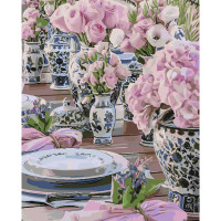 Картина за номерами Сервірування з квітами 40х50 см SY6113