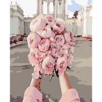 Картина за номерами Букет ніжних півонії 40х50 см SY6117