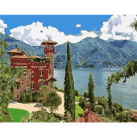 Картина за номерами Будинок серед гір 40х50 см SY6125