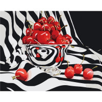 Картина по номерам Вишня на черно-белом фоне 40х50 см SY6159