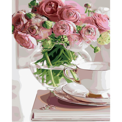 Картина за номерами Букет рожевих півонії 40х50 см SY6160