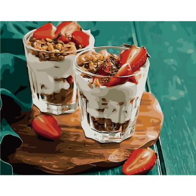 Картина по номерам Клубничный десерт 40х50 см SY6164 Картина по номерам Клубничный десерт 40х50 см SY6164