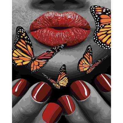 Картина за номерами Поцілунок метелика 40х50 см SY6201