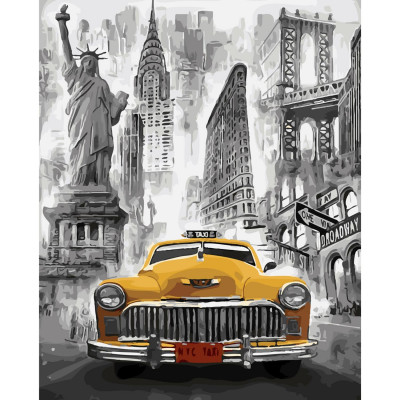 Картина за номерами Таксі у Нью-Йорку 40х50 см SY6275