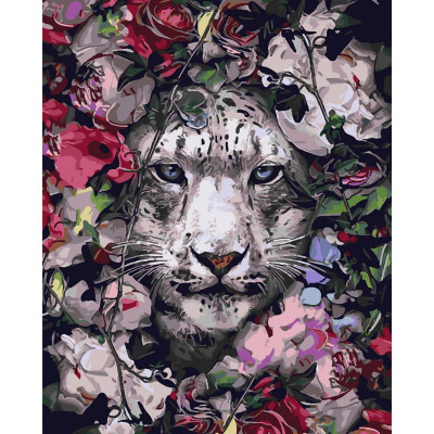 Картина по номерам Тигр среди цветов 40х50 см SY6302