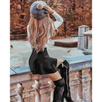 Картина за номерами Дівчина у береті 40х50 см SY6309