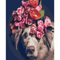 Картина за номерами Мордочка з квітами 40х50 см SY6344