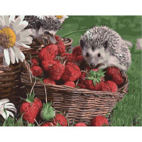 Картина за номерами Їжачок із полуницею 40х50 см SY6441