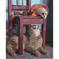 Картина за номерами Здивований котик 40х50 см SY6469