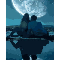 Картина по номерам Strateg ПРЕМИУМ Влюбленные души с лаком размером 40х50 см SY6581