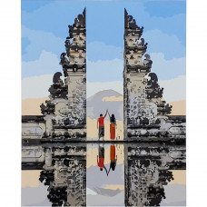 Картина по номерам Strateg ПРЕМИУМ Небесные ворота на Бали с лаком размером 40х50 см (SY6664)