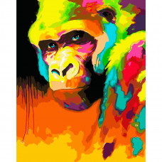 Картина по номерам Strateg ПРЕМИУМ Арт-обезьяна с лаком 40х50 см (SY6671)