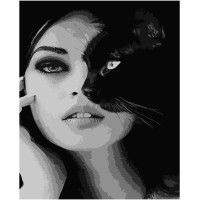 Картина за номерами Strateg ПРЕМІУМ Чорно-білі погляди з лаком розміром 40х50 см SY6686