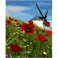 Картина по номерам Strateg ПРЕМИУМ Мельница с лаком размером 40х50 см SY6688