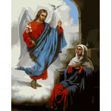Картина по номерам Strateg ПРЕМИУМ Благовещение Пресвятой Богородицы с лаком 40х50 см (SY6694)