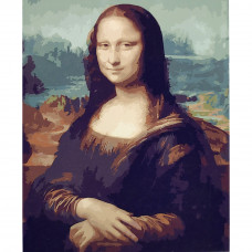 Картина по номерам Strateg ПРЕМИУМ Взгляд Мона Лизы с лаком и размером 40х50 см (SY6704)