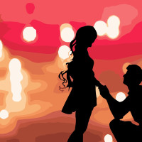 Картина за номерами Strateg ПРЕМІУМ Почуття з лаком розміром 40х50 см (SY6736)