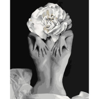 Картина за номерами Strateg ПРЕМІУМ Тіло з квіткою з лаком розміром 40х50 см (SY6770)