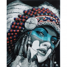 Картина по номерам Strateg ПРЕМИУМ Индейская женщина с лаком размером 40х50 см (SY6807)