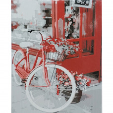 Картина по номерам Strateg ПРЕМИУМ Велосипед с цветами с лаком размером 40х50 см (SY6857)