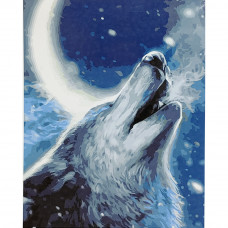 Картина по номерам Strateg ПРЕМИУМ Голос волка с лаком размером 40х50 см (SY6923)