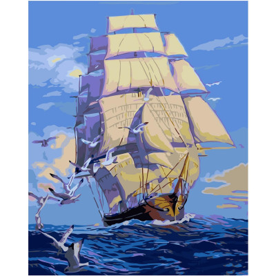 Картина по номерам Корабль с белыми парусами 40х50 см VA-0021