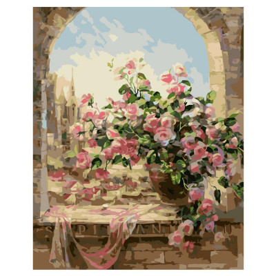 Картина по номерам Цветы возле окна 40х50 см VA-0030