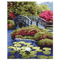 Картина за номерами Місток на тихому озері 40х50 см VA-0031