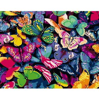 Картина за номерами Різнокольорові метелики 40х50 см VA-0125