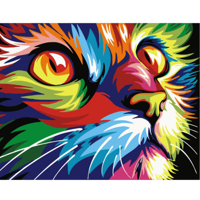 Картина по номерам Поп-арт цветной кот 40х50 см VA-0126