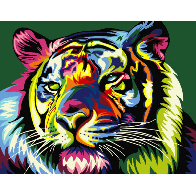 Поп-арт барвистий тигр 40х50 см VA-0128
